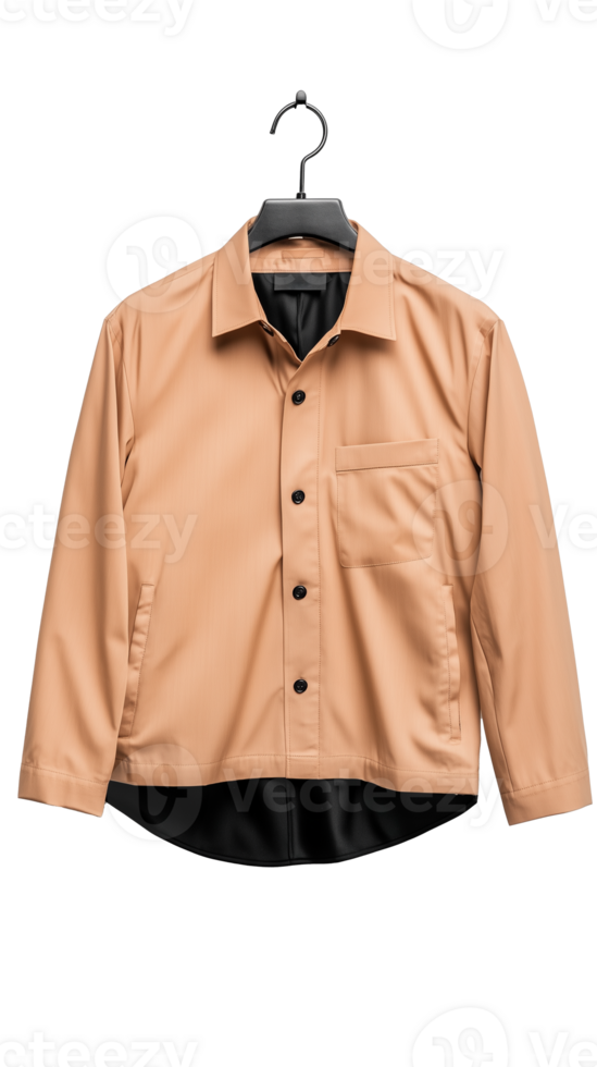 Beige shirt on hanger on transparent background png