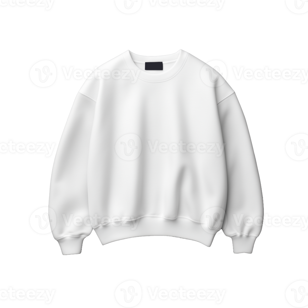 Blank white crewneck sweatshirt on transparent background png