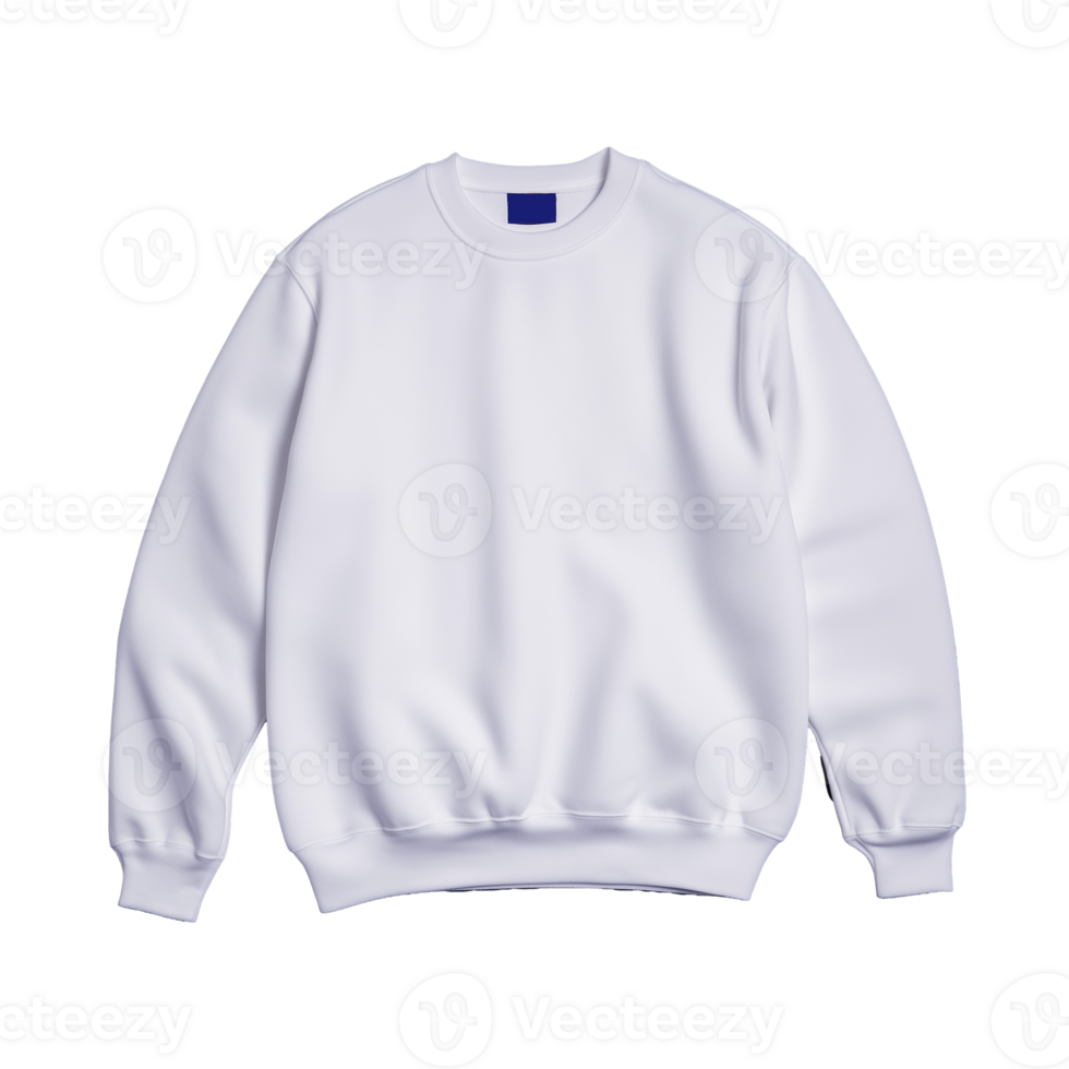Plain white sweatshirt on transparent background png