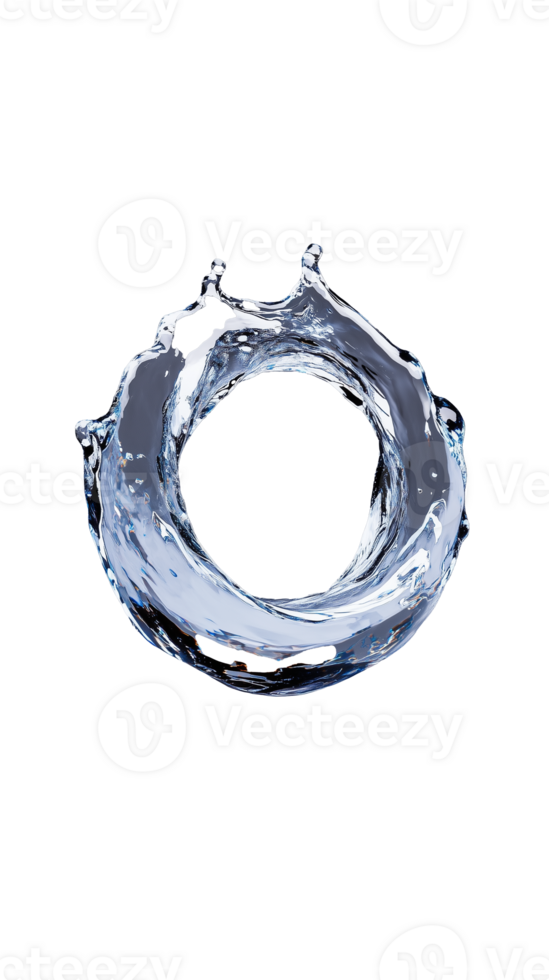 Water splash in circular shape on transparent background png