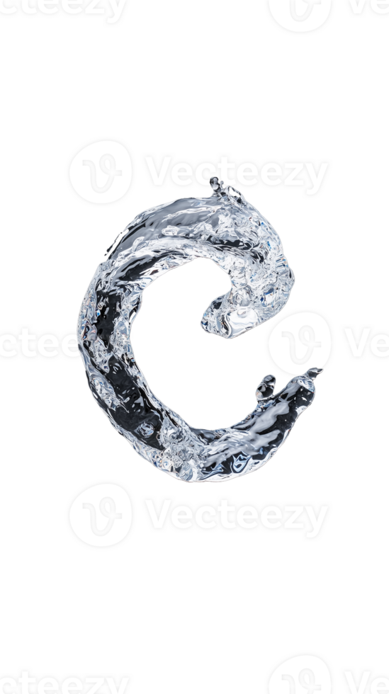 Curved water splash on transparent background png