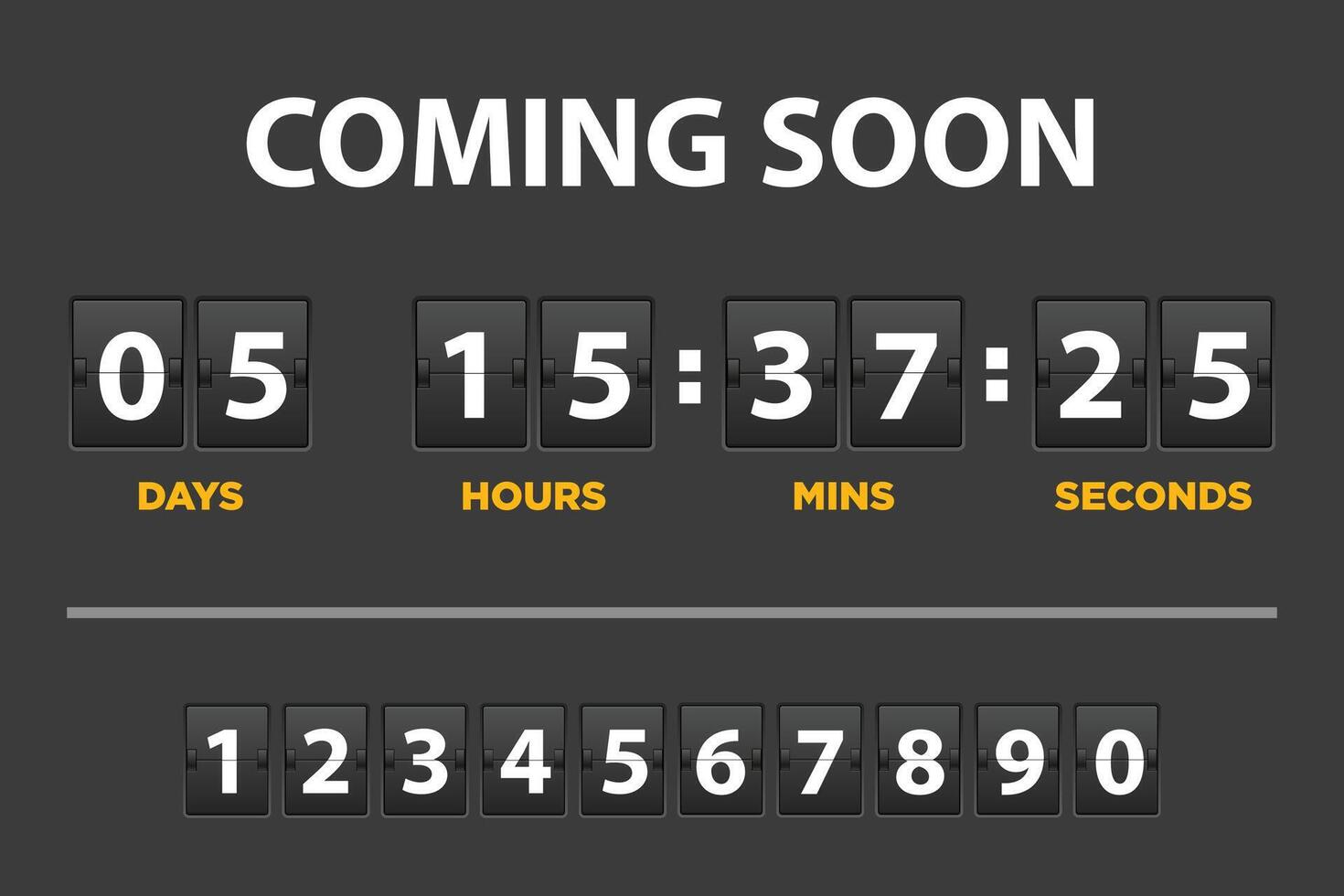 Countdown flip timer flip clock days hours and minutes counter