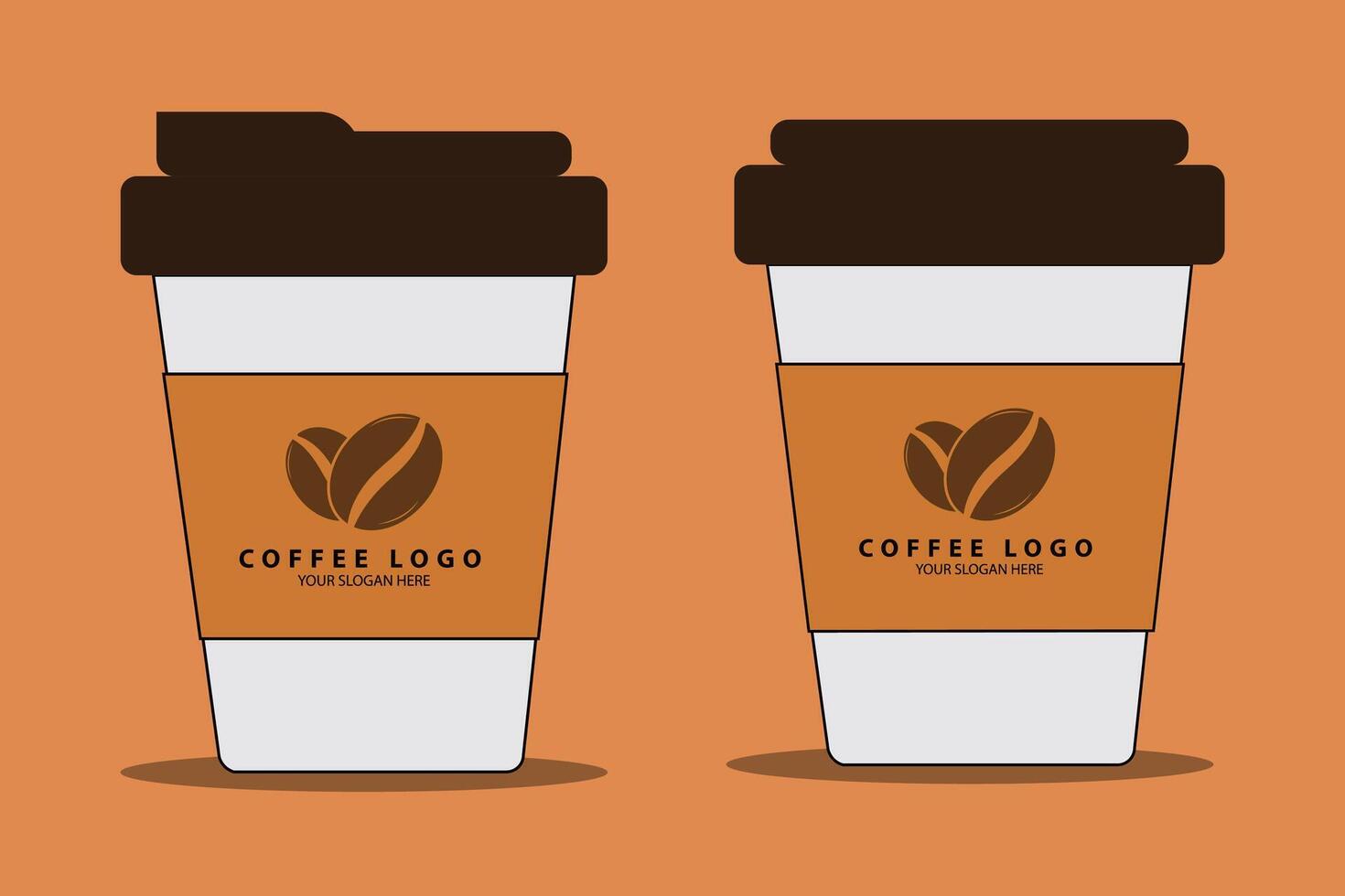 paper coffee cup with logo vector