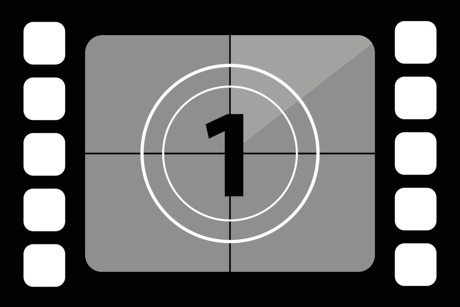 set of countdown footage of the number one classic movie. Old fashioned film counter. vector