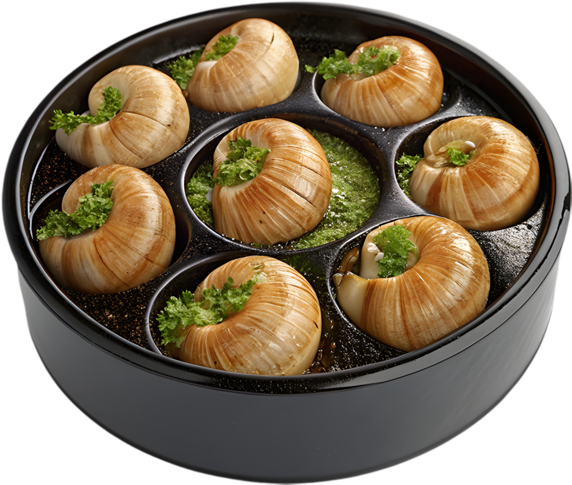 Delectable Escargot in Creamy Garlic Sauce for Entertaining. . png