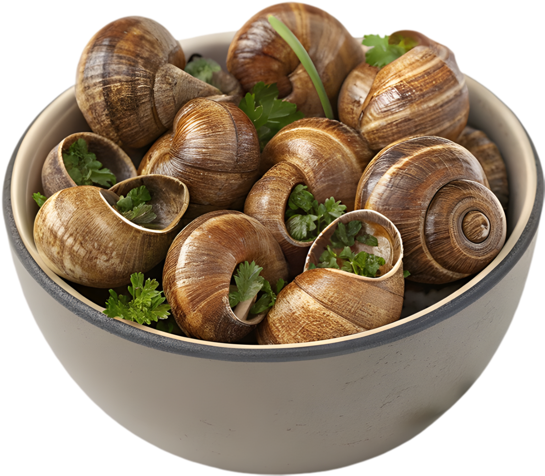 Scrumptious Escargot with Garlic Butter and Fresh Herbs. . png