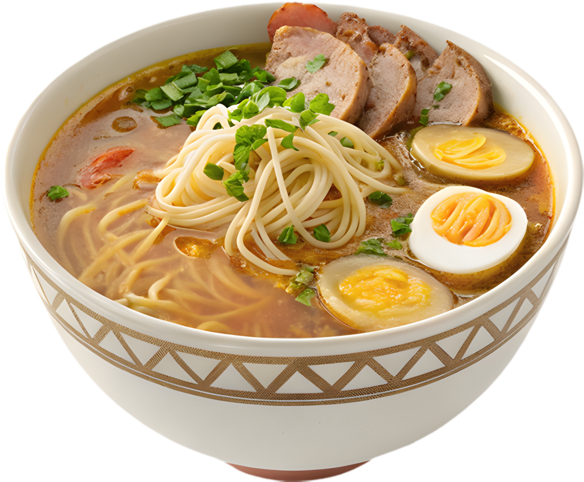 Tasty Ramen Clipart with Freshly Sliced Meat. . png