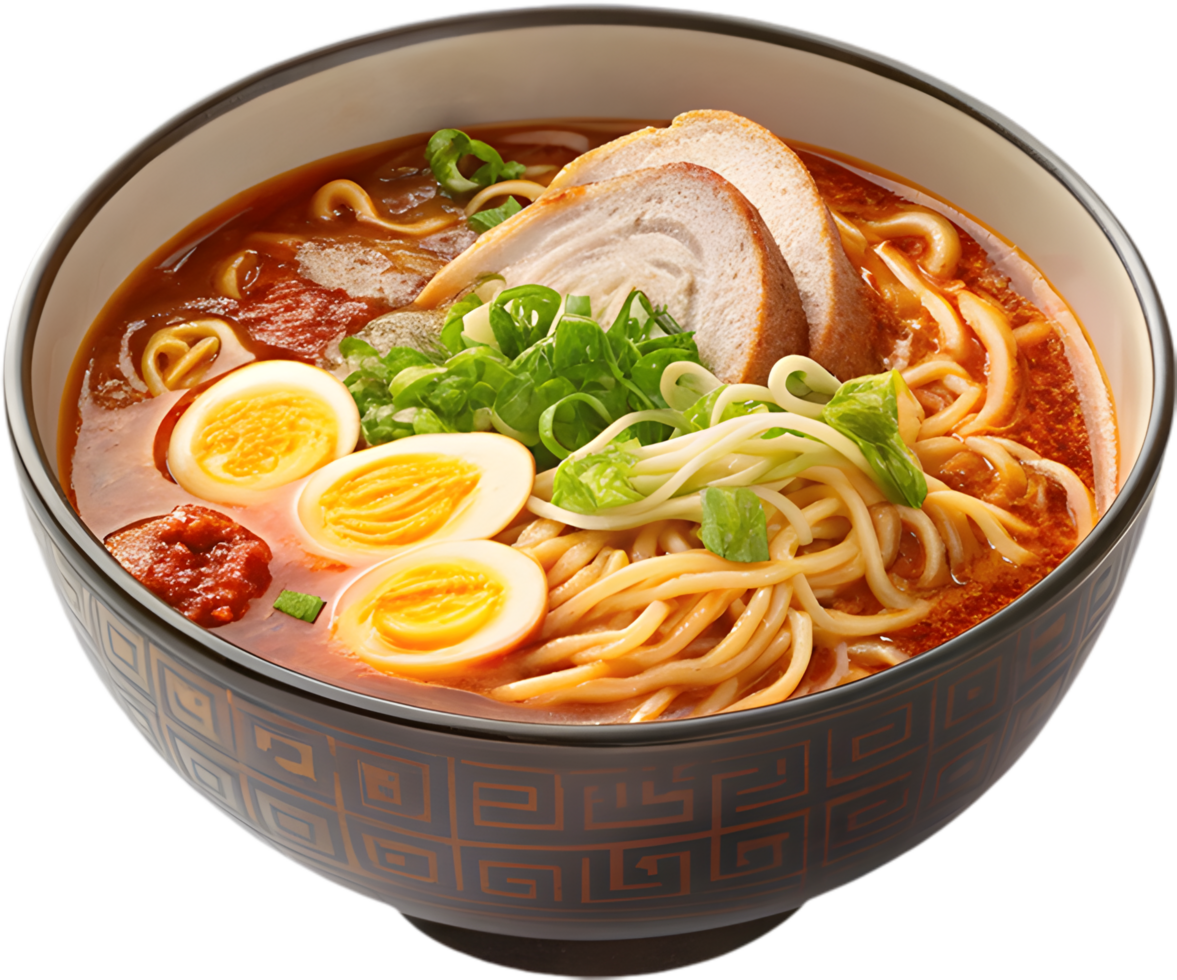 Irresistible Ramen Bowl Topped with Fresh Ingredients. . png