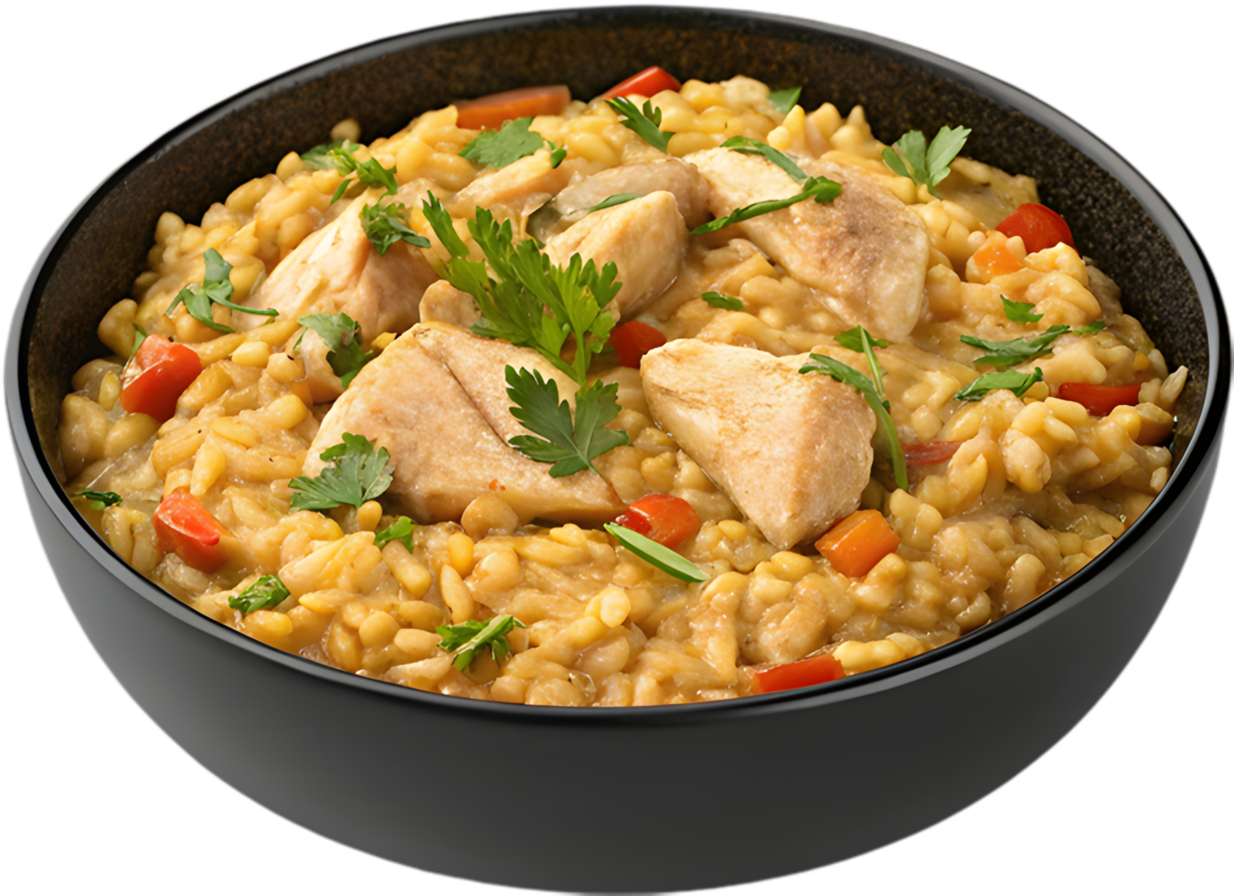 Gourmet Risotto Clipart with Herbs, Spices, and Creaminess. . png