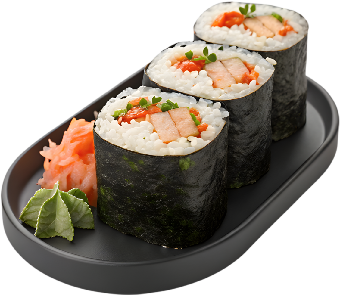 Gourmet Sushi Clipart Showcasing Fresh Ingredients and Vibrancy. . png