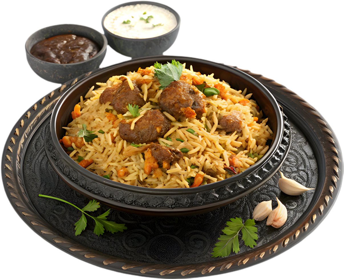 Spicy Biryani Clipart Bursting with Indian Flavors and Aroma. . png