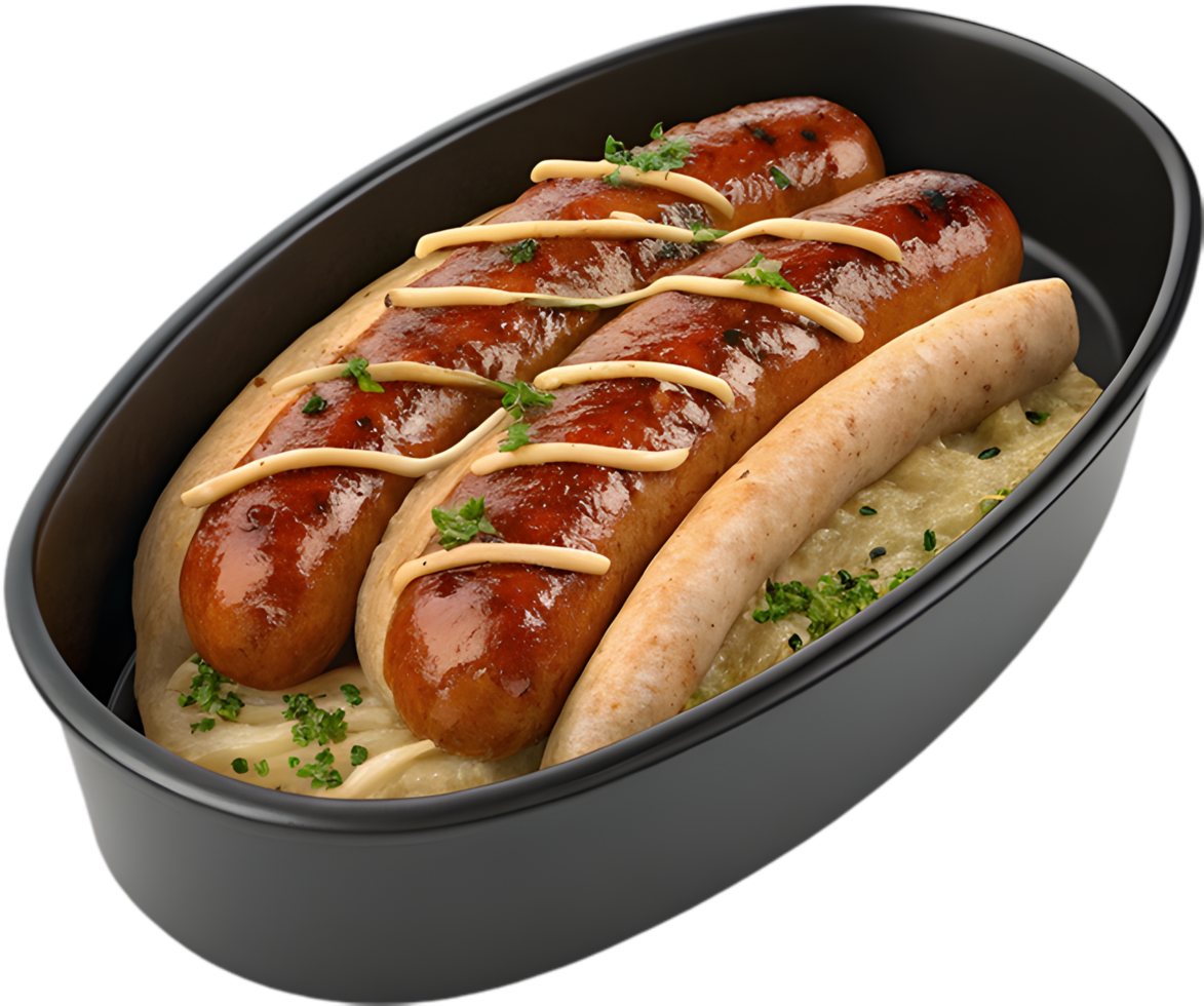 Juicy Bratwurst in Bun - Perfect for Food Designs. . png