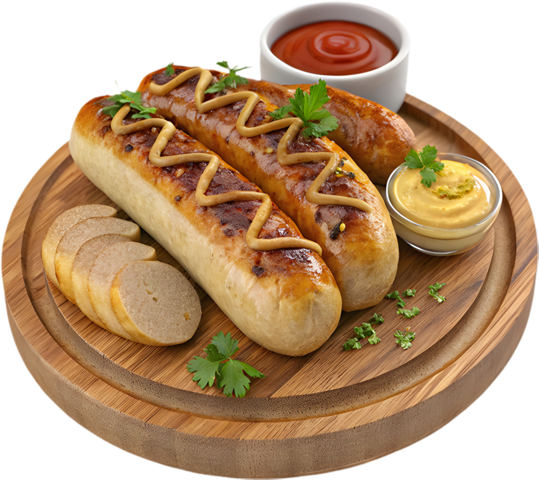 Tasty Bratwurst on a Bun - Ideal for Posters. . png