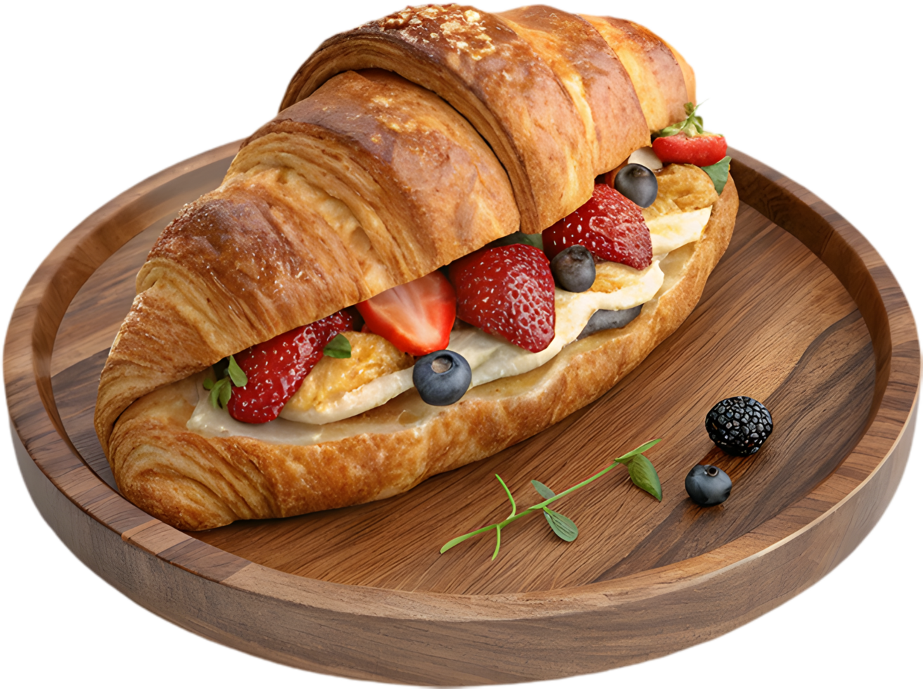 Classic French Croissant Illustration for Delicious Food Projects. . png