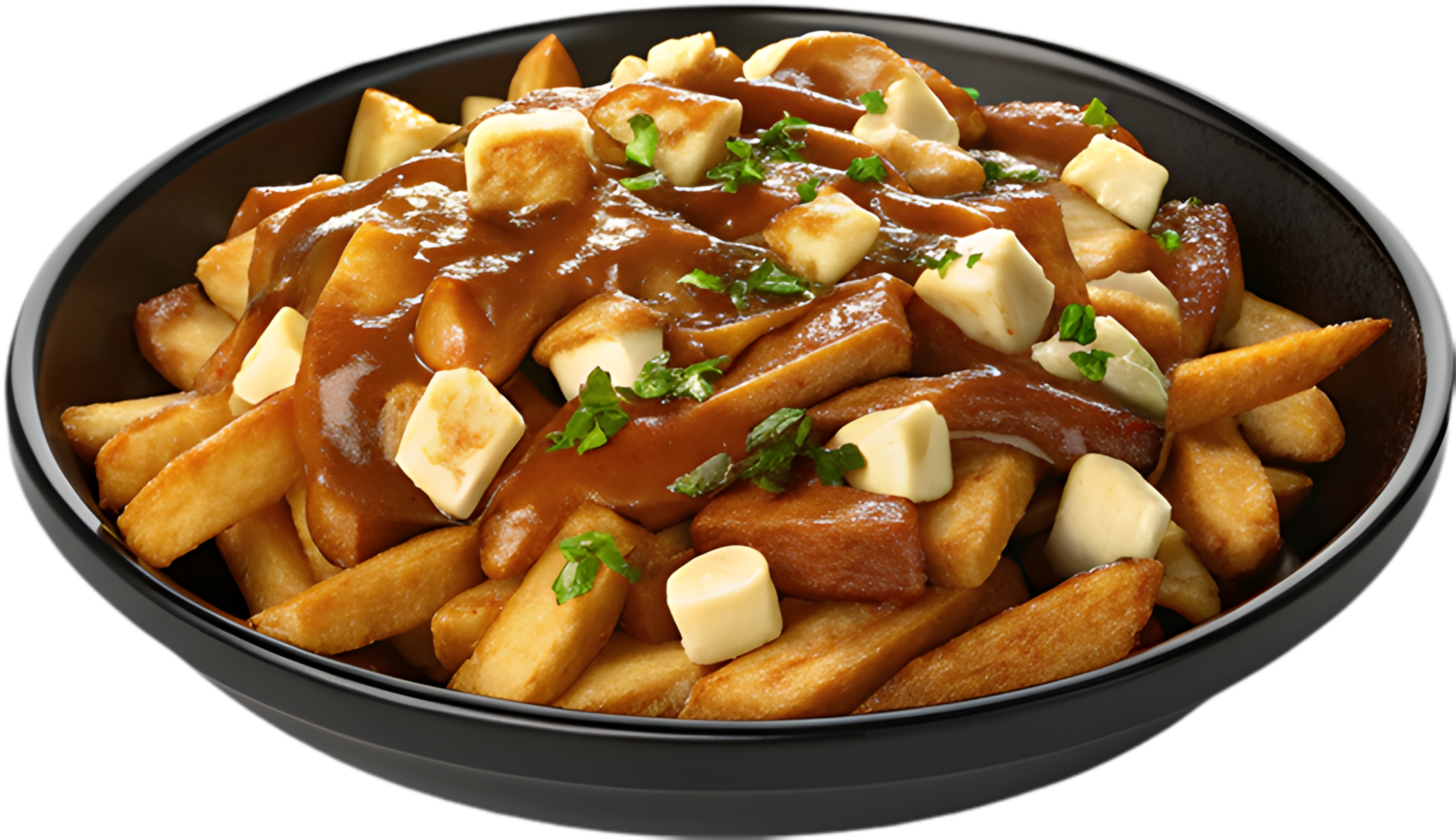 Mouthwatering Poutine Clipart with Cheese and Gravy. . png