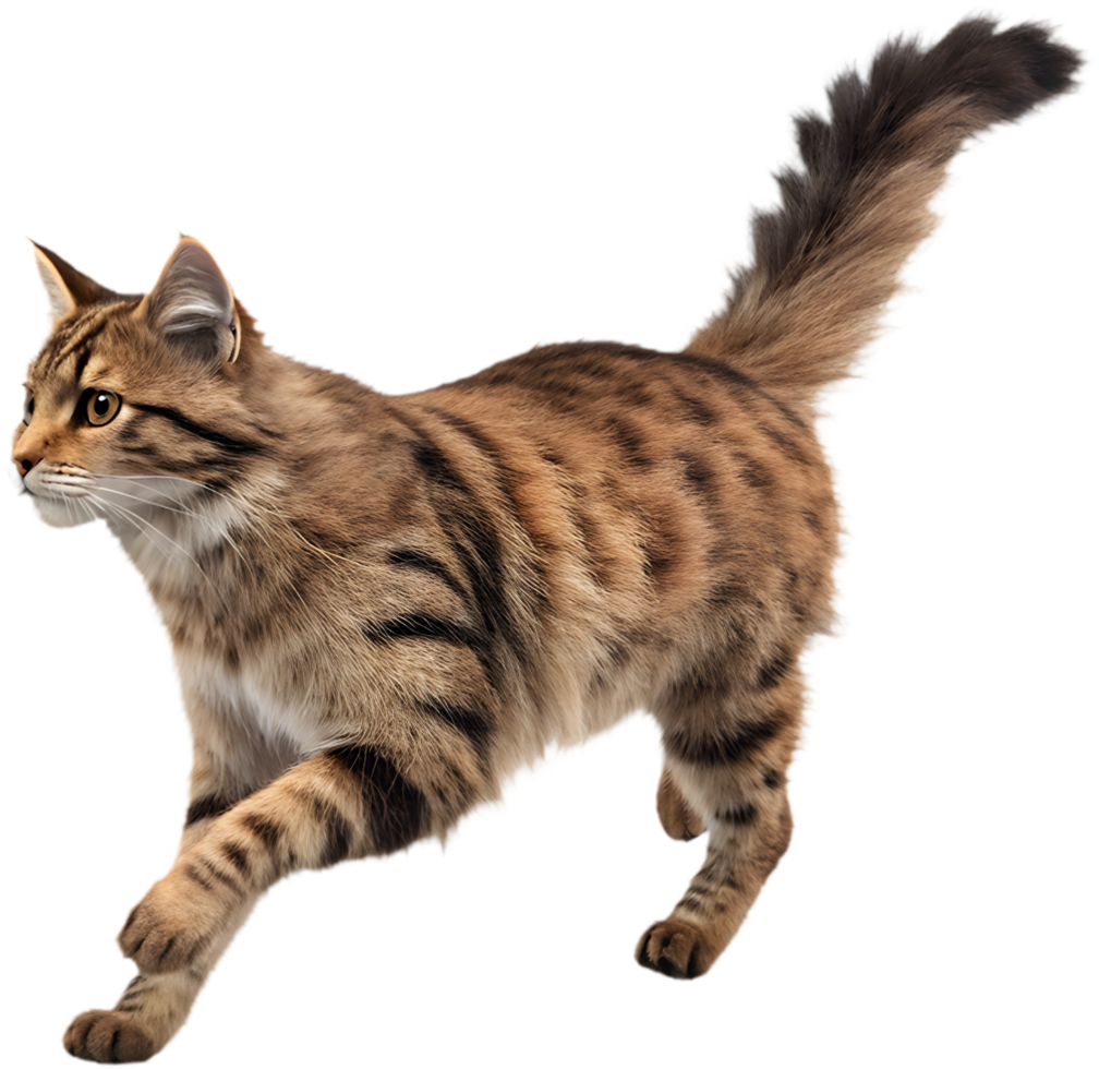 Dynamic Motion Graphics Using Smooth Running Cat Illusion Clipart. . png
