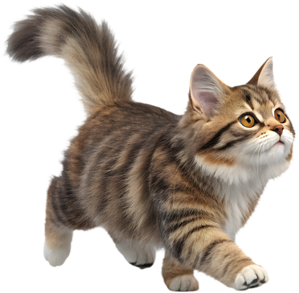 Realistic Animation Effects, Running Cat Illusion Clipart Creation. . png