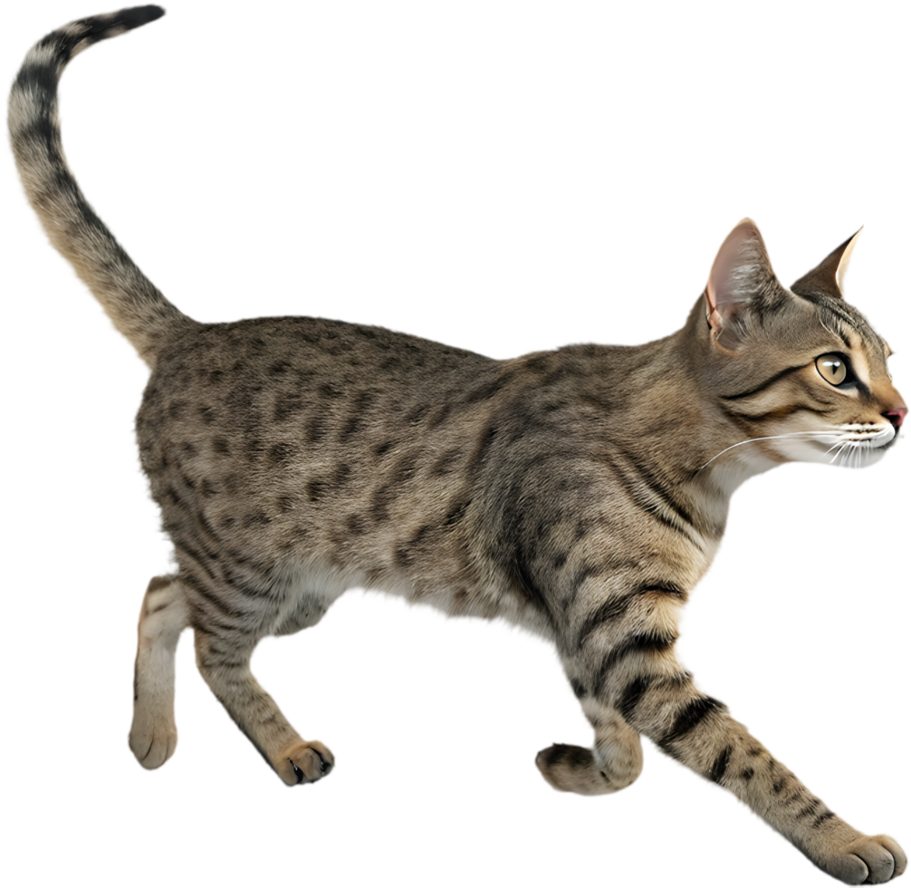 Innovative Clipart, Lifelike Running Cat Illusion in Motion. . png