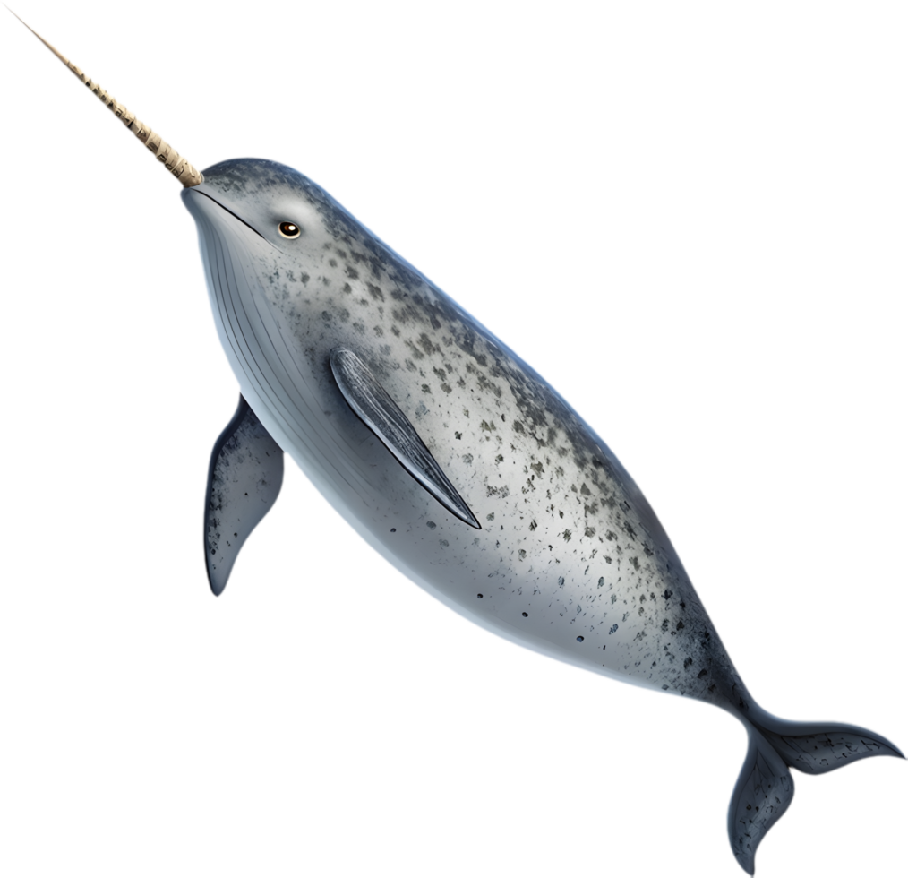 Whimsical Narwhal Watercolor Art for Oceanic-Themed Elegant Clipart Designs. . png