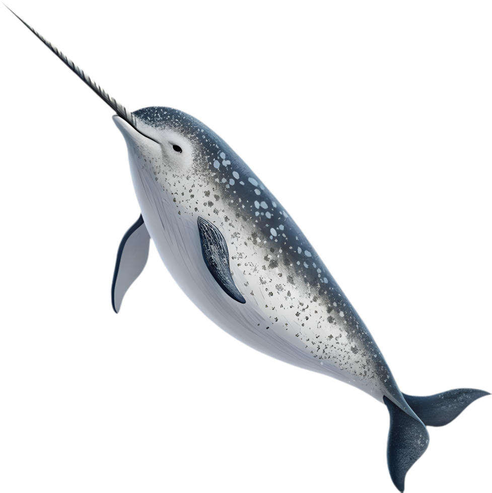 Enchanting Oceanic Narwhal Watercolor Clipart with Whimsical Artistic Charm. . png