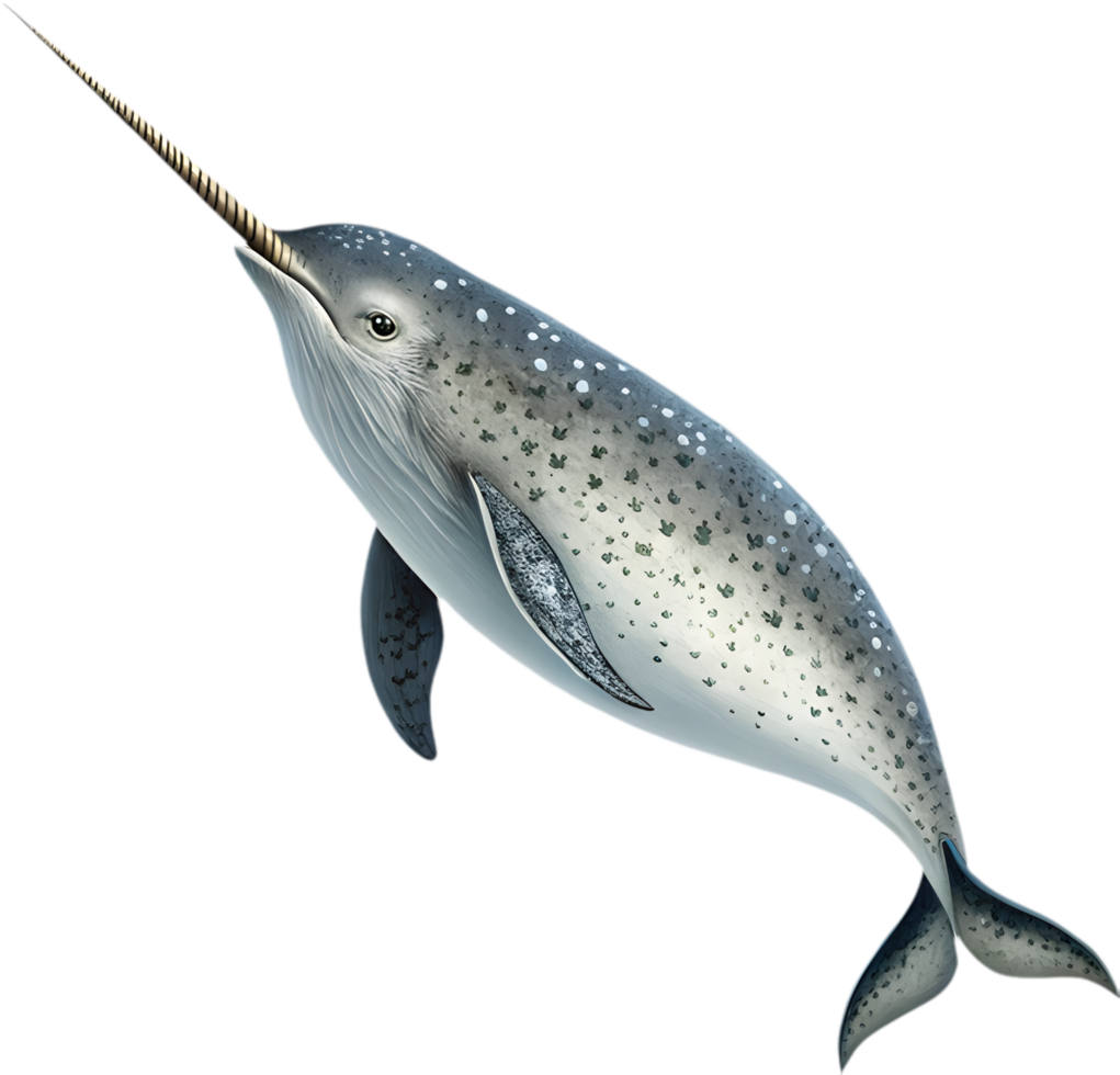 Elegant Narwhal Watercolor Clipart Adds Whimsical Oceanic Design Inspiration. . png