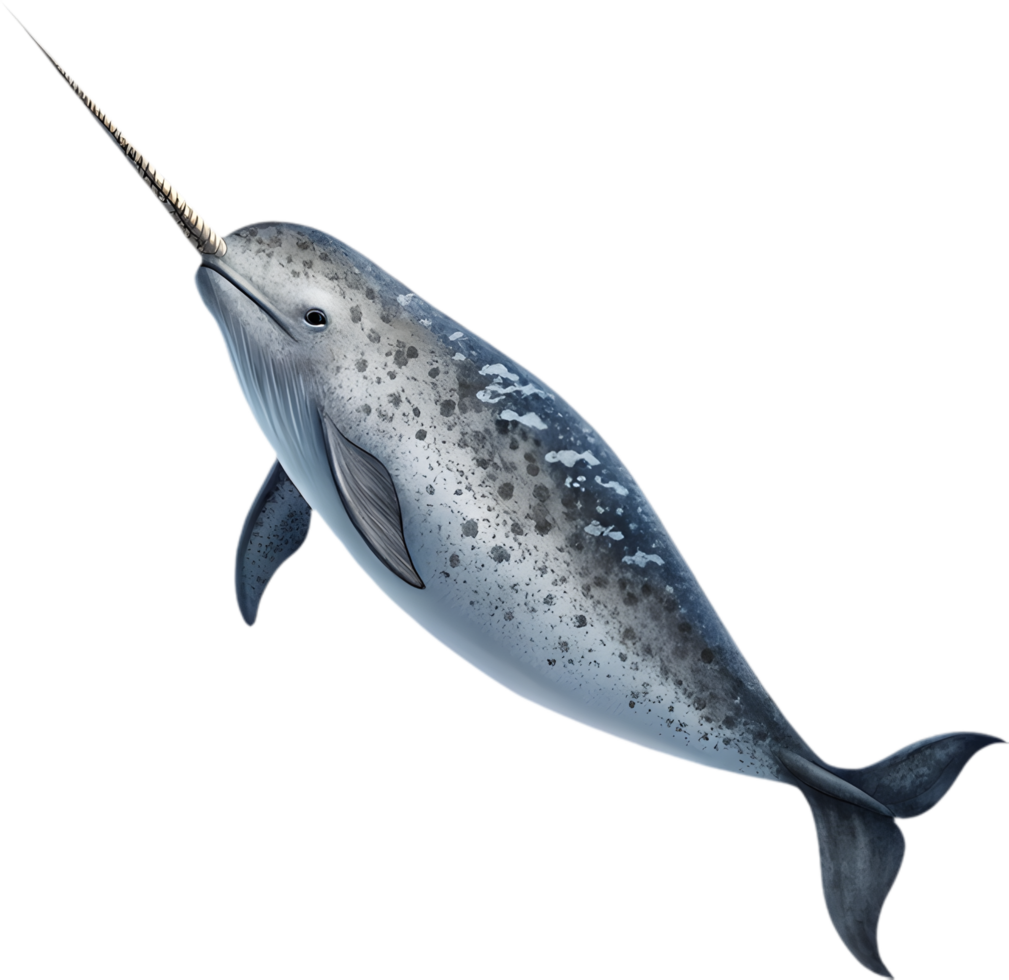 Whimsical Narwhal Clipart Adds Enchanting Ocean Elegance to Artwork. . png