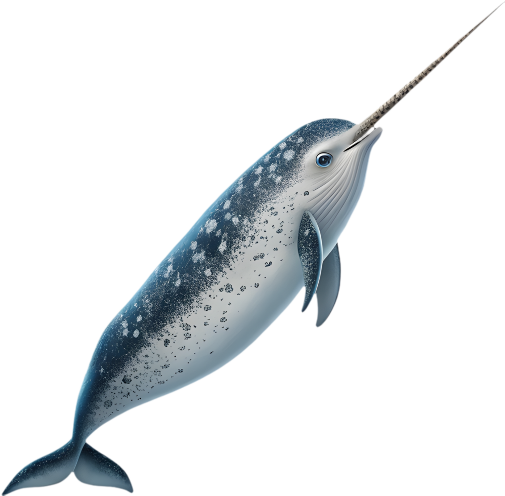 Narwhal Watercolor Clipart Combines Whimsical Charm with Ocean Elegance. . png