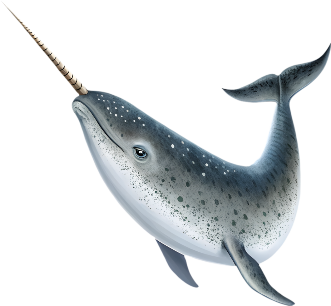 Enchanting Narwhal Watercolor Clipart Adds Elegance to Ocean Themes. . png