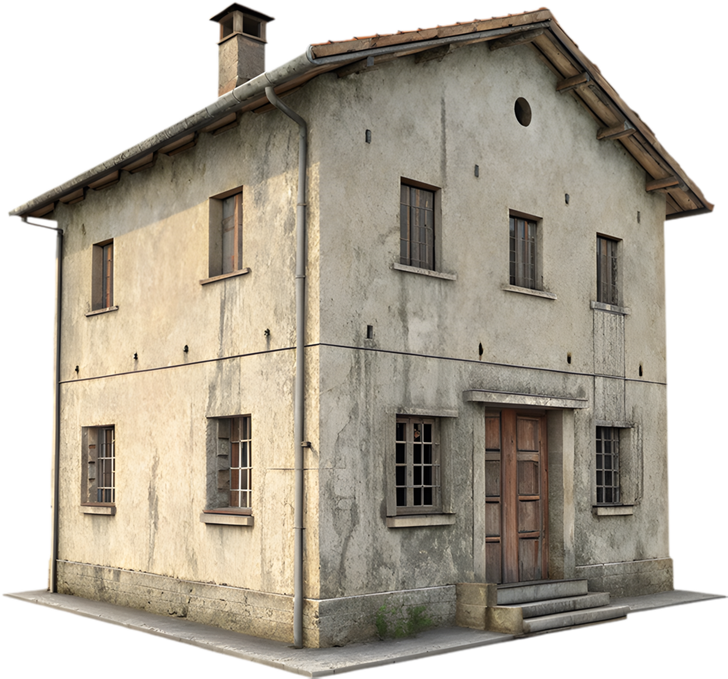 Architectural Clipart Featuring Minimalist Concrete Building in Modern Style. . png