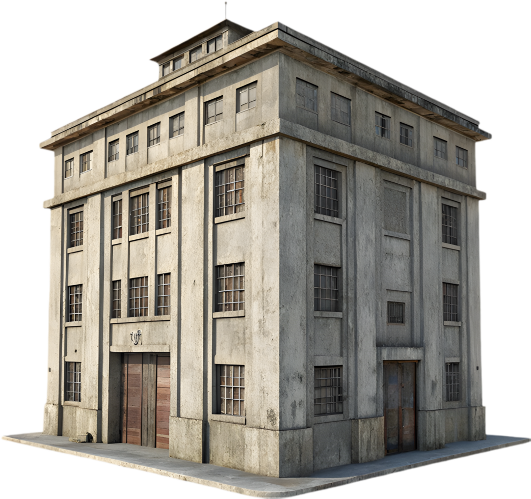 Minimalist Design Concrete Building Clipart Perfect for Architectural Creations. . png