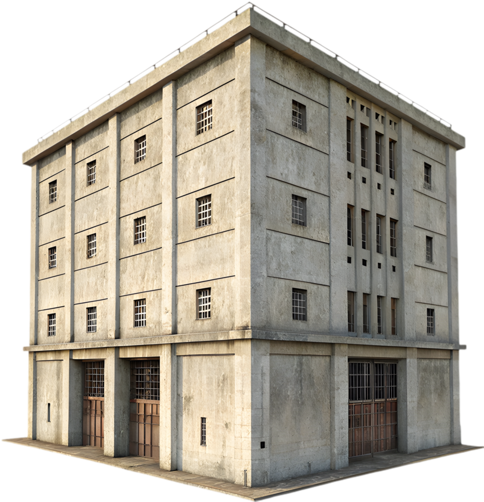 Modern Raw Concrete Building Clipart Featuring Minimalist Design Aesthetics. . png
