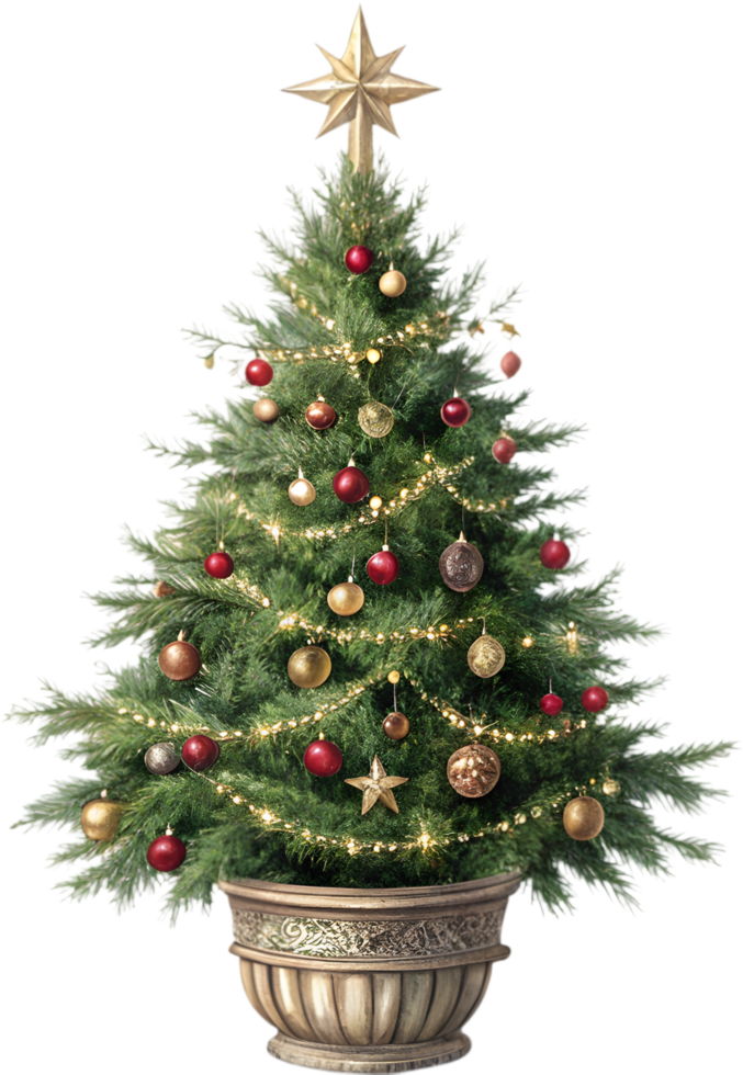Beautiful Christmas Tree Clipart for Festive Digital Artwork. . png
