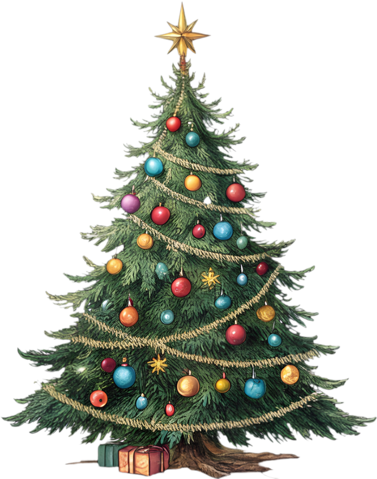 Elegant Christmas Tree Clipart for Professional Holiday Designs. . png