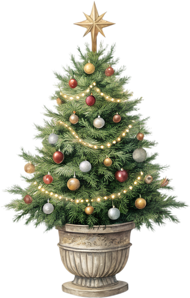 Elegant Christmas Tree Clipart for Winter-Themed Holiday Projects. . png
