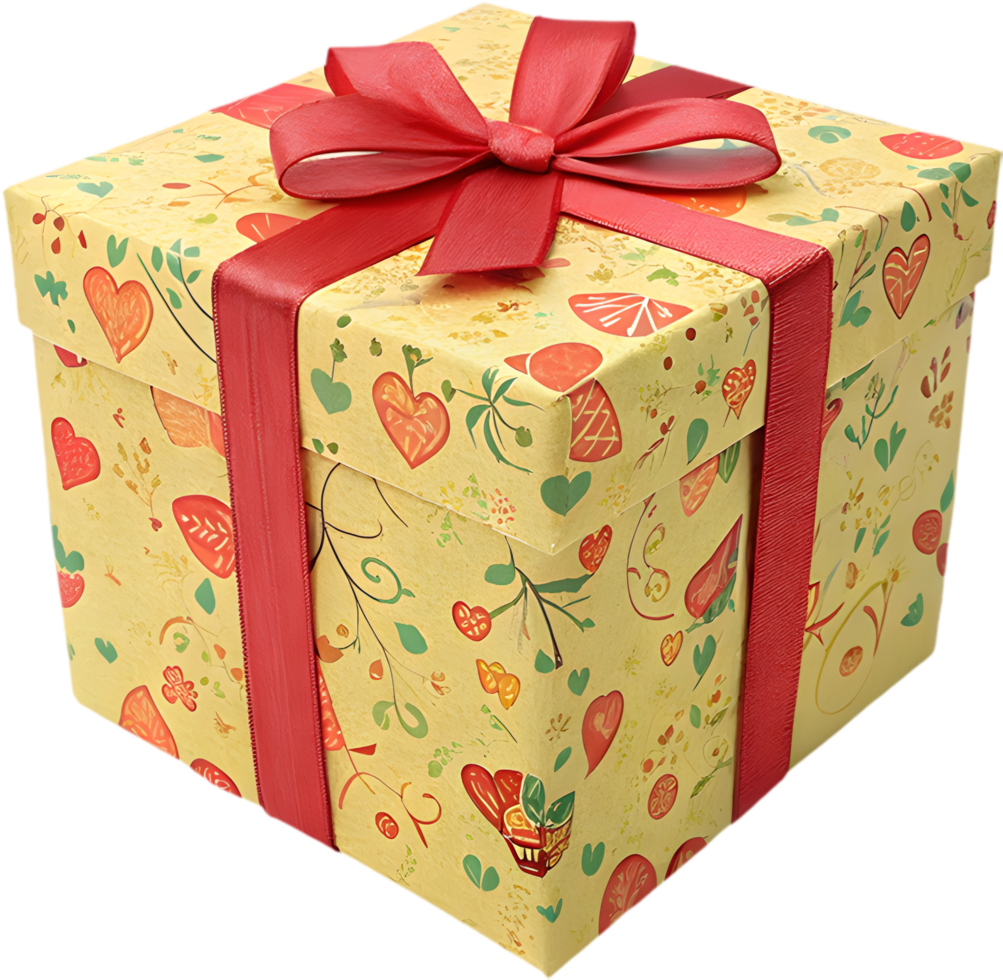 Elegant Gift Box Clipart for Customizable Holiday Greeting Cards. . png