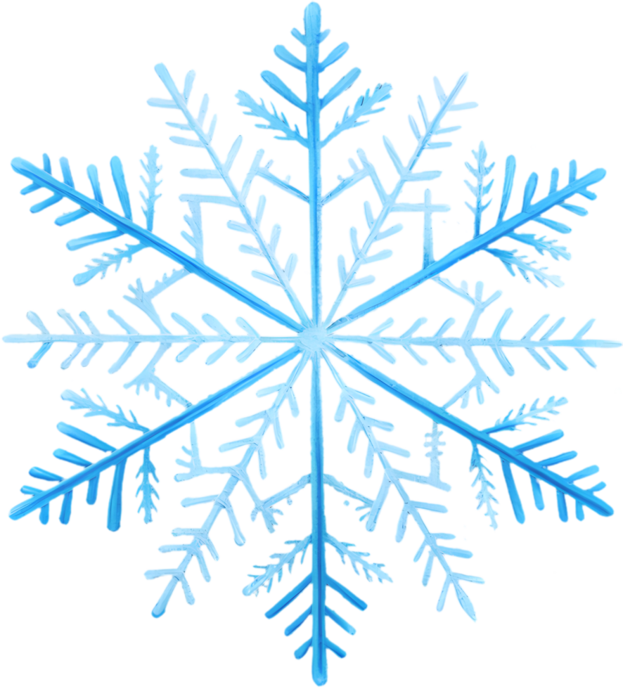 Delicate Snowflake Clipart with Detailed Frost Patterns for Winter. . png