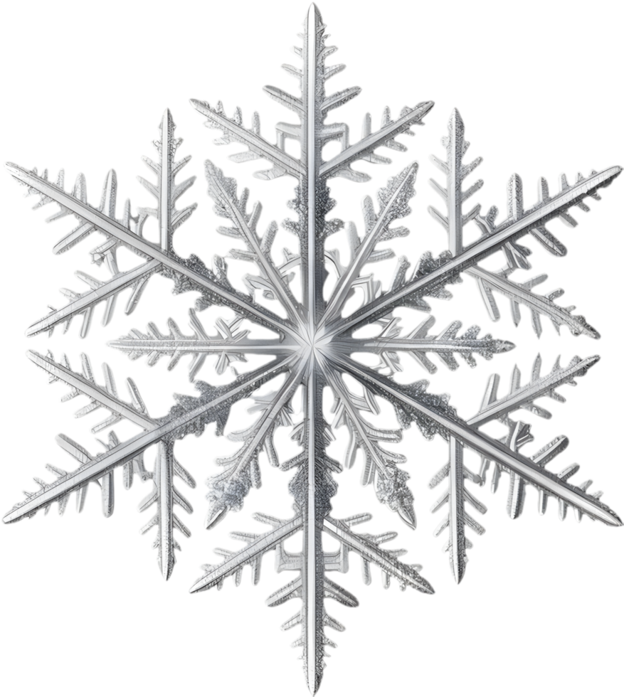 Frosty Snowflake Clipart with Intricate Geometric Patterns for Winter. . png