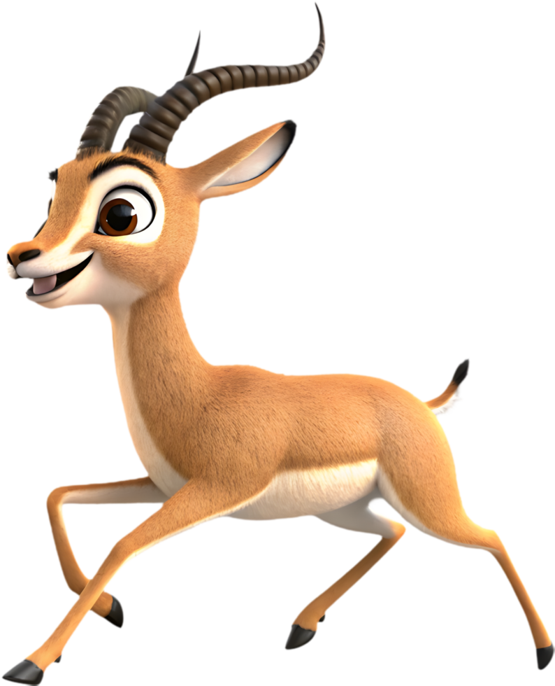 Energetic Antelope Running Clipart for Fun and Creative Projects. . png