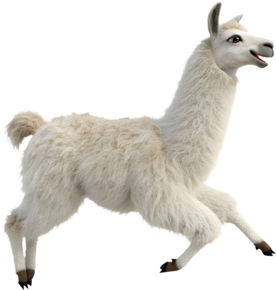 Adorable Kawaii Llama Running Clipart for Crafting Joyful Invitations. . png