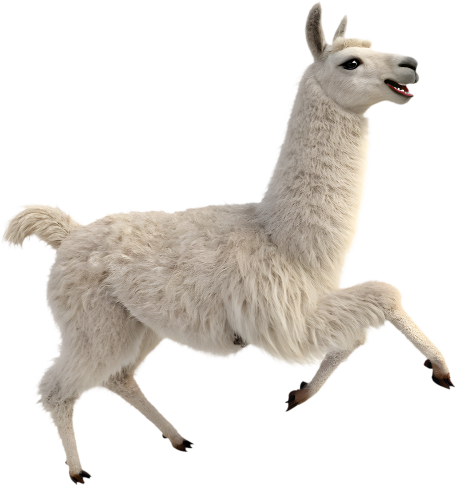 Kawaii Llama Running Clipart for Adding Joy to Projects. . png