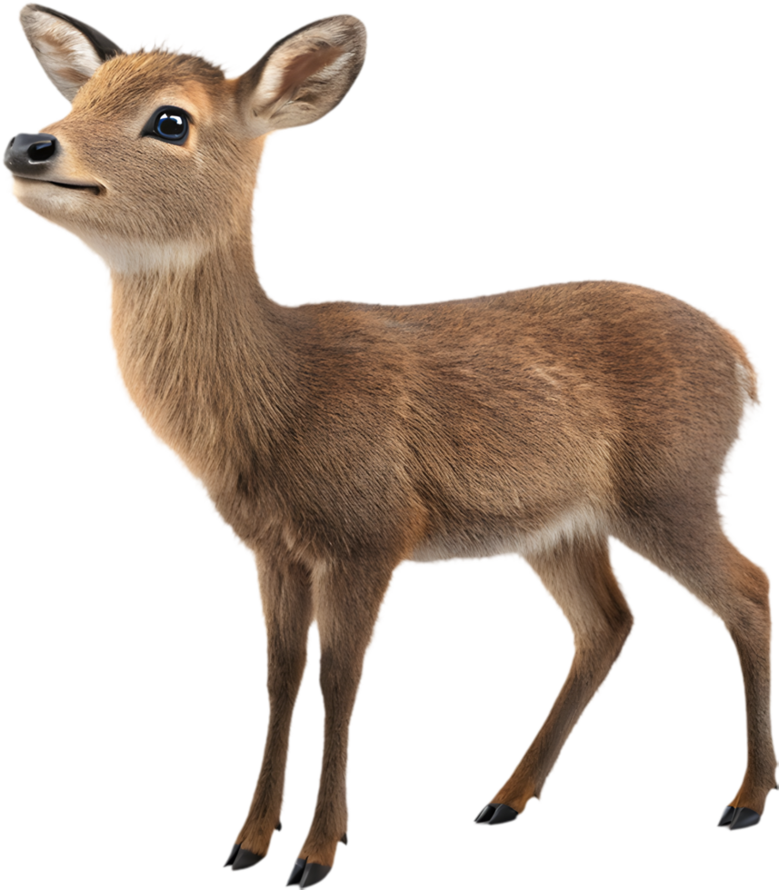 Adorable Cartoon Marsh Deer with Peaceful Expression for Projects. . png