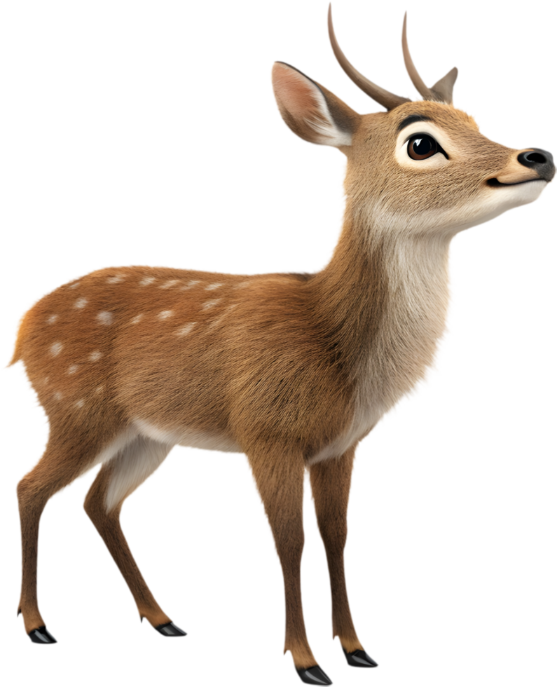 Adorable Cartoon Marsh Deer with Kind Expression for Crafts. . png