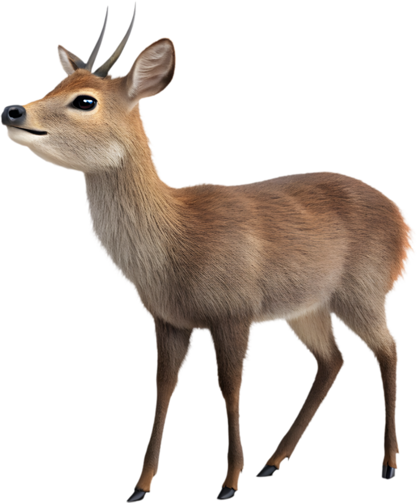 Cute Cartoon Marsh Deer with Soft Expression Clipart for Designs. . png