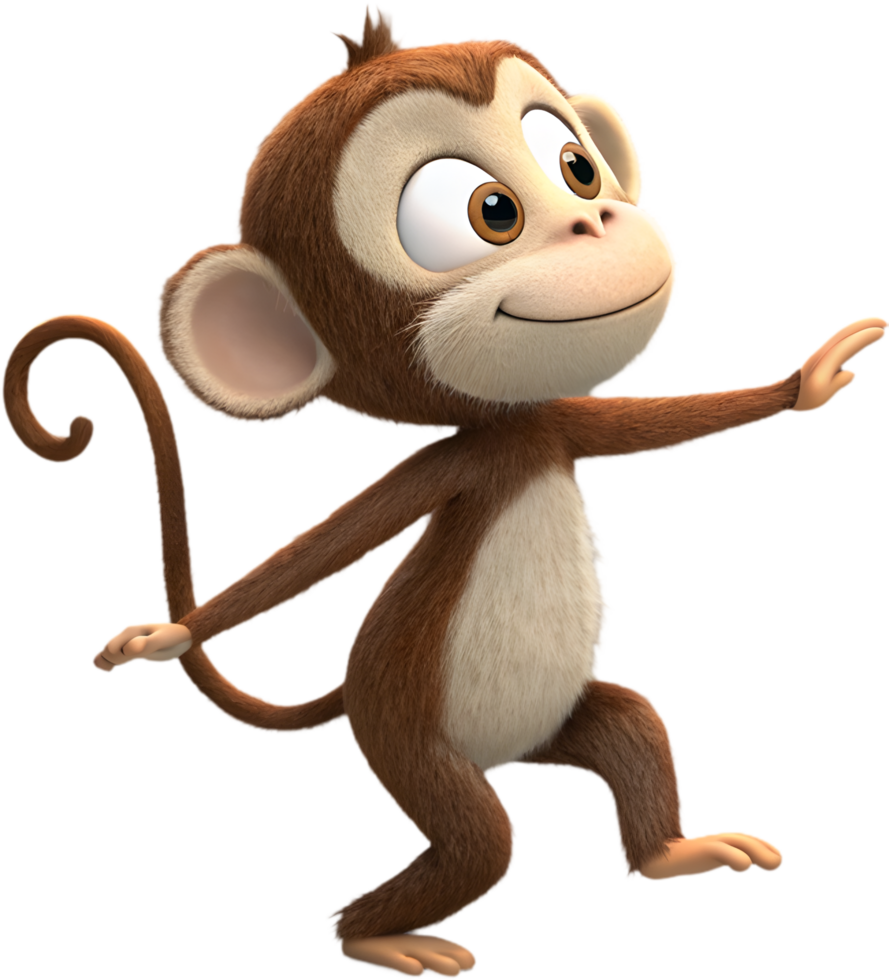 Cheerful Cute Monkey Clipart for Whimsical Party Designs. . png