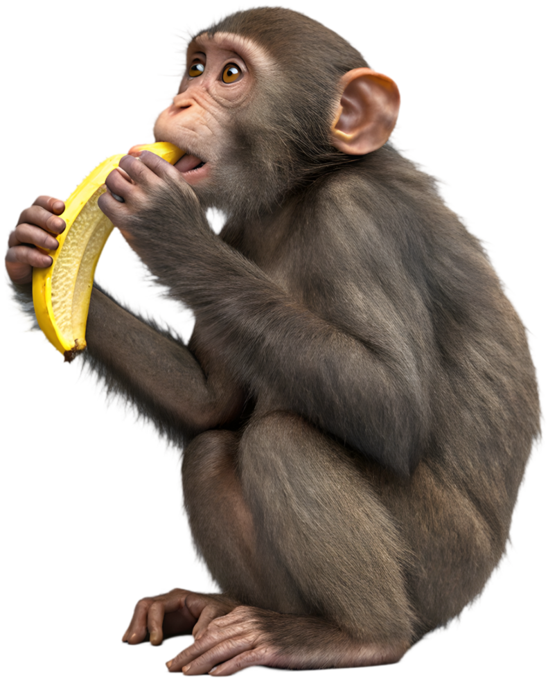 Cute Monkey Holding a Banana Clipart for Fun Designs. . png