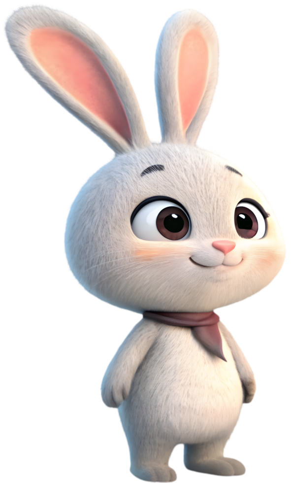 Cute rabbit character with playful charm. . png