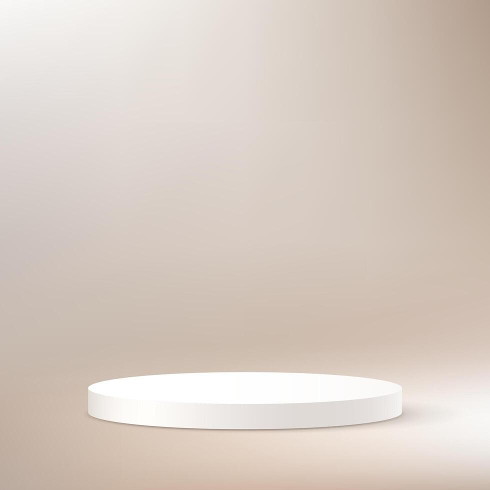 Beige background 3d with podium. Beige gradient color background. 3D abstract studio room with pedestal podium. Space for selling products on the website. vector