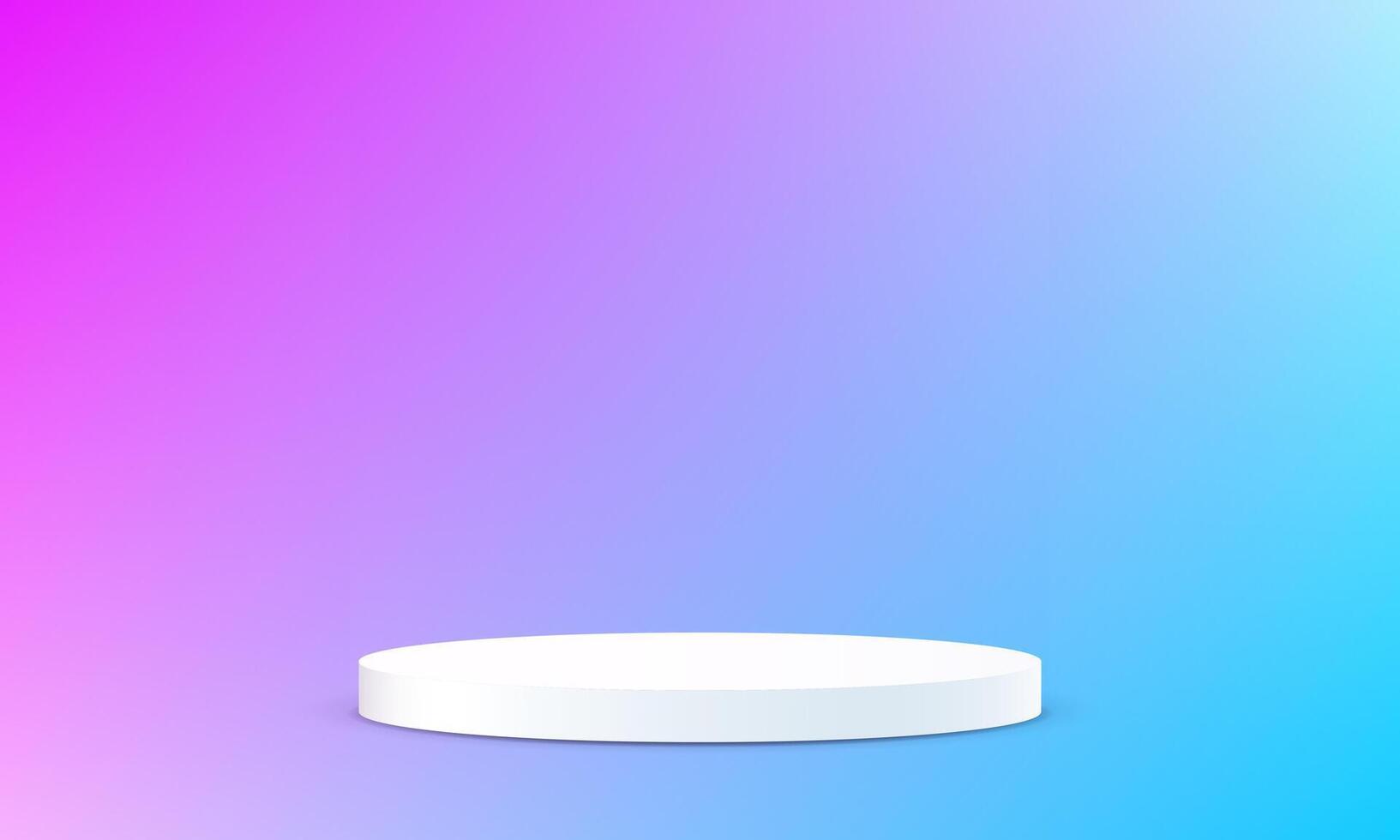 Pink and blue background 3d with white podium. 3D abstract studio room with pedestal podium. Space for selling products on the website. vector