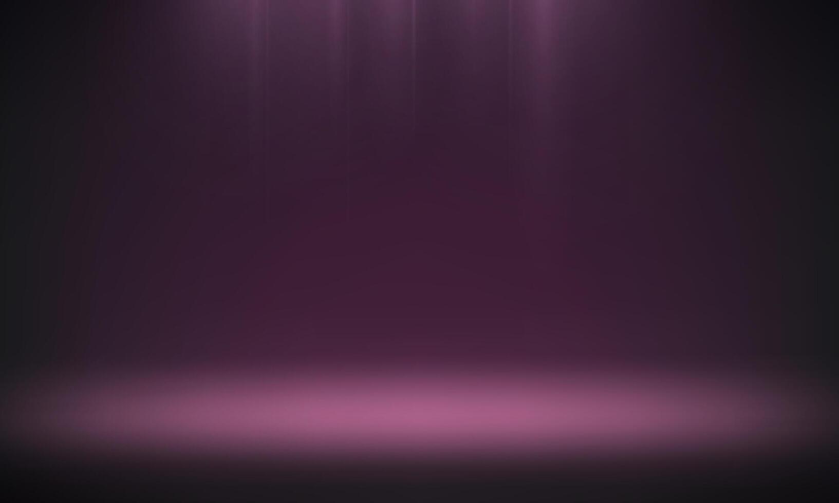 Empty Black, purple and pink studio background. Abstract gradient black background. black and pink wall room with spotlights. Space for selling products on the website. illustration. vector