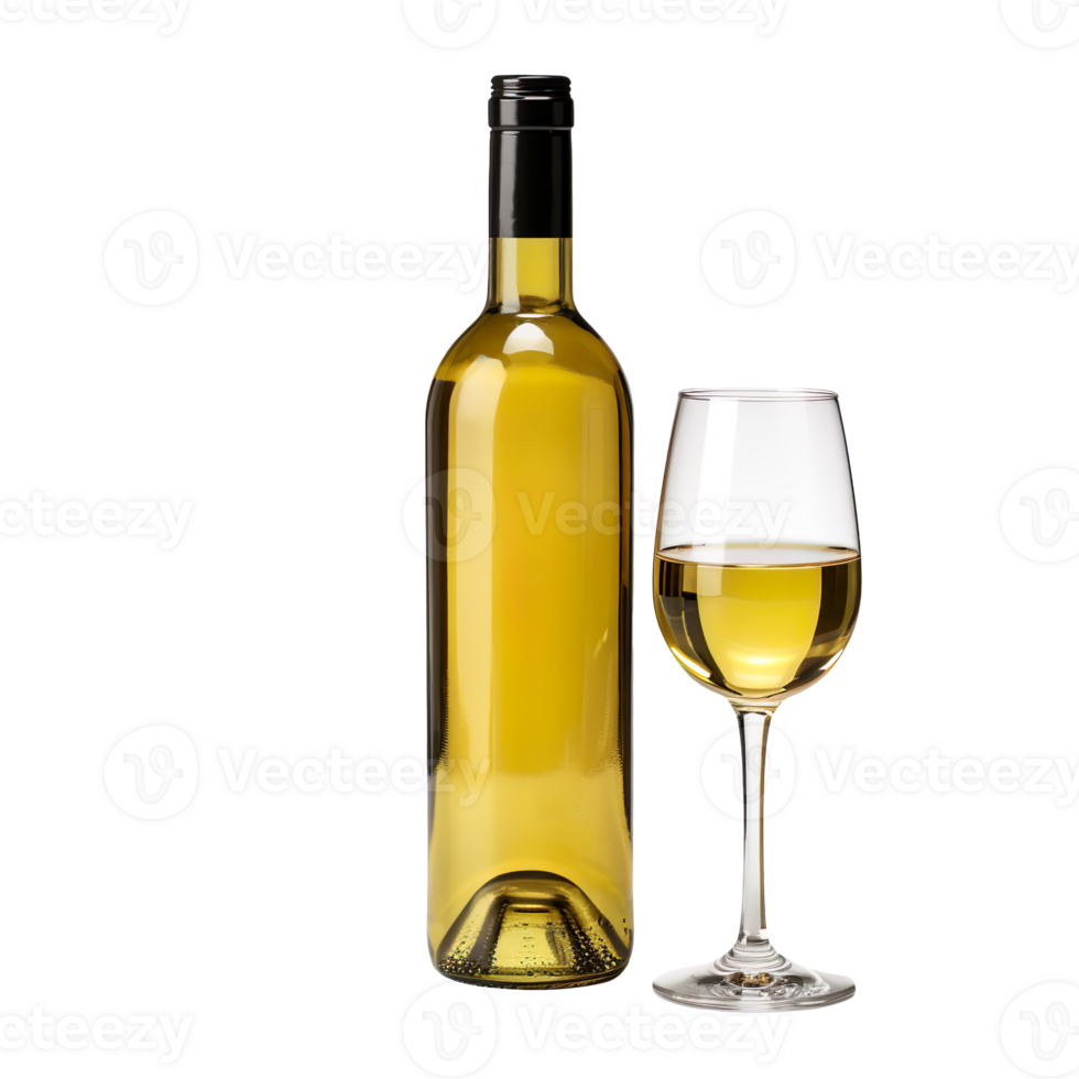 a bottle of white wine isolated on transparent background png